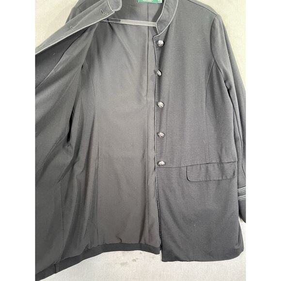 Lauren Ralph Lauren Black Military Jacket Womens Mandarin Collar Size XL - Picture 8 of 13